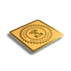 Sous-verre carré en métal doré avec impression sérigraphique – Offre promotionnelle à succès - Product Image 3