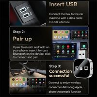 Adaptateur Miroir d'Écran 2026 pour Téléphones iOS/Android CarPlay Mirror Link WiFi 2.4/5GHz Bluetooth 5.0 USB Instantané Filaire/Sans Fil