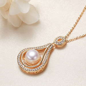 Collar de Oro Estilo Étnico al por Mayor con Colgante de Perla de Agua Dulce, Suministros para Puestos de Niñas, Colgantes y Dijes de Diamantes, Joyería de Zhuji - Product Image 4