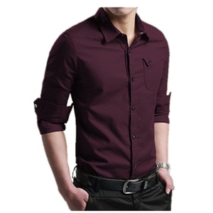 เสื้อเชิ้ตผู้ชายแขนยาวทรงเข้ารูปสีเทา ผ้าฝ้าย 100% แบบสั่งทำพิเศษ - Product Image 4