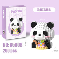 Bloques de Construcción de Diamantes de Plástico en Oferta, Modelo 3D de Animales Kawaii, Mini Figura de Panda, Juguetes de Bloques de Construcción para Regalo de Navidad