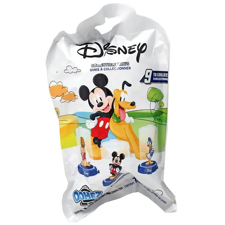 Material brillante CPP, bolsa blanca mate, agujero para colgar, bolsas de embalaje opcionales de juguetes, bolsas de Mylar en forma de Mickey Mouse, bolsa de sellado de plástico