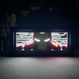 Cadre en bois noir super-héros pour enfants chambre décoration veilleuse Lightbox bande dessinée 3d papier découpé lampe de bureau Esty livraison directe - Product Image 2