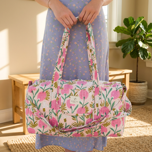 Bolsa de Viaje de Algodón Moderna, con Estampado Elegante, Ligera, Ecológica, Duradera, con Cierre de Cremallera, para Artículos Esenciales - Product Image 2