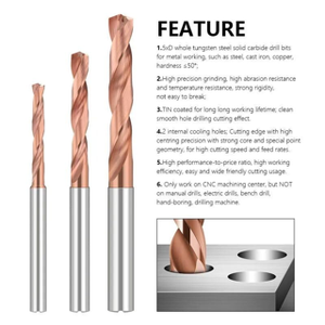 ทังสเตนคาร์ไบด์ CNC แบบ2ช่องสว่านเจาะรูโลหะแบบ60HRC สำหรับเจาะรูลึก2025ช่อง - Product Image 6