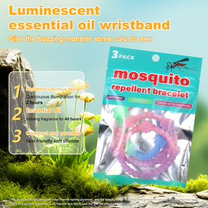Pulsera Repelente de Mosquitos de Silicona Sólida Ecológica, Luminosa en la Oscuridad, con Extracto de Plantas, Resistente al Agua 360H, Anti-Mosquitos - Product Image 6