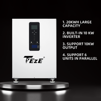Batterie tout-en-un 20kWh Onduleur intégré 10KW Prise EU US 51.2V 400Ah Powerwall Batterie lithium de stockage solaire domestique