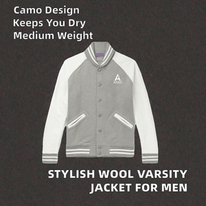 Highlight Your Fashion Sense with Camouflage <b>Canvas</b> Varsity <b>Jacket</b> for Men Built for Comfort Timeless Spring Formal Streetwear - Product Image 2