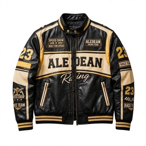 Blouson Bomber en Cuir Personnalisé avec Logo, Style Hiver, pour Homme, Streetwear, avec Patch Brodé, Veste Universitaire Coupe-Vent et Imperméable, Marque Privée - Product Image 4