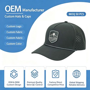 <b>Waterproof</b> <b>Hat</b> with Rubber Patch Laser Cutting Hole <b>Hat</b> with Quick-Dry Material <b>Hat</b> with Rope Embroidery Logo - Product Image 1