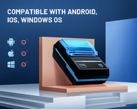 MHT-P5801 Printer Mini Portabel Thermal Printer Mobile 58Mm Printer Penerimaan POS Gigi Biru