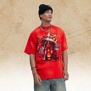 Camiseta Oversize Vintage Lavada con Estampado The Notorious B.I.G., Camiseta de Algodón Pesado Estilo Urbano - Product Image 3
