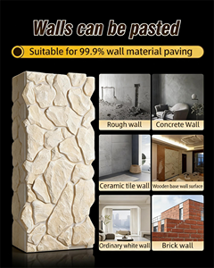 لوح جداري من الفوم البولي يوريثان بتصميم حجري غير منتظم، تصميم عصري صديق للبيئة للفلل والفنادق، سهل التركيب ومقاوم للماء للديكور الداخلي - Product Image 3