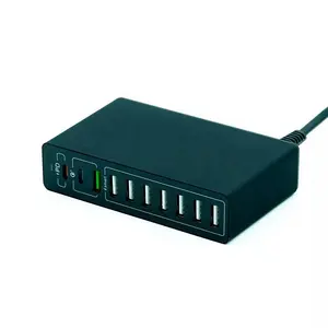 Bộ Sạc Tại Nhà PD 10 Cổng USB Kép Type-C Bộ Sạc HUB USB Nhanh Đa Năng 65W Trạm Sạc Tường 10 Cổng Với Phích Cắm US AU EU UK