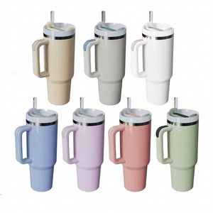 USA Stainless Steel 40 oz Double Walled Vacuum Insulated Travel Mug with Lid and Handle BPA Free Leak-Proof for Party - Product Image 1