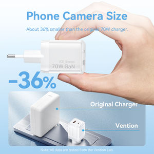 Caricabatterie Vention 70W GaN USB Type C PD QC PPS Caricatore portatile a <span class=keywords><strong>ricarica</strong></span> rapida per smartphone, orologio, laptop - Product Image 6