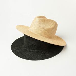 قبعة فيدورا من القش الطبيعي الفاخر مخصصة قبعة باو القش قبعة باناما للنساء والرجال درع صيفي للشاطئ - Product Image 3