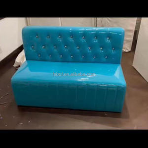 Mobilier restaurant canapé stand long banc salle à manger ensemble hôtel café canapés club bar bancs personnaliser couleur bleue bottes - Product Image 3