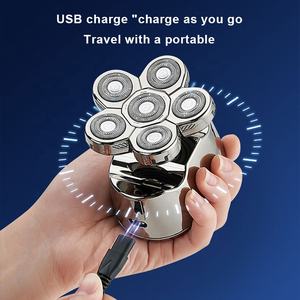 <span class=keywords><strong>Kit</strong></span> de toilettage 6 en 1 rasoir à Six têtes pour hommes, rasoir électrique sans fil Rechargeable par USB, Offre Spéciale - Product Image 2