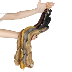 ओरिएंटफैशन फ्रेंच कर्ल 24 "सिंथेटिक क्रोकेट ब्रेड बाल एक्सटेंशन सिल्की ढीली वायवी सर्पिल कर्ल बालों का विस्तार - Product Image 5