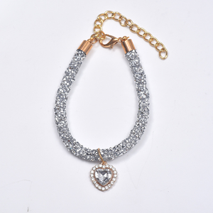 Kalung Anjing Kristal Bling-bling Mewah, Kalung Berlian untuk Anak Anjing, Kalung Bertabur Rhinestone Berkilau untuk Hewan Peliharaan, Kalung untuk Anjing Kecil - Product Image 3