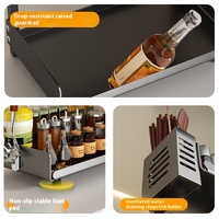 Support de rangement de comptoir multicouche pour ustensiles de cuisine, condiments et épices avec baguettes et porte-couteau
