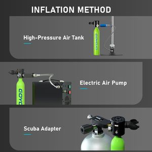 GOYOJO Mini-bouteille de plongée 0,5 L, kit de plongée portable, réservoir respiratoire rechargeable 3000 PSI pour entraînement de respiration sous-marine de 6 à 12 minutes - Product Image 5