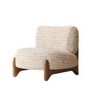 Fauteuil simple en bois massif de style vintage, design rétro minimaliste d'occasion pour salon et balcon, mobilier de maison