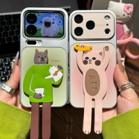 Étui pliable Barista Cat pour iPhone 18, coque de téléphone portable en TPU de haute qualité, style Ins