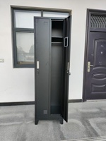 Armoire de rangement pour personnel sur mesure, armoire métallique à 2 portes avec pieds, armoire étroite bleue avec 4 pieds