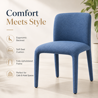 Chaise de salle à manger moderne de luxe entièrement rembourrée, pieds entièrement recouverts, design confortable, mobilier commercial pour hôtel et restaurant