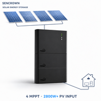 Système de stockage d'énergie solaire en gros avec onduleur hybride 2000W et batterie LiFePO4 200Ah, boîtier IP65 pour alimentation hors réseau