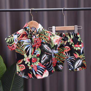 Conjunto de Ropa Casual de Verano para Niño, Estilo Playa, Camisa de Manga Corta + Pantalones Cortos, 2 Piezas, Algodón Estampado - Product Image 4