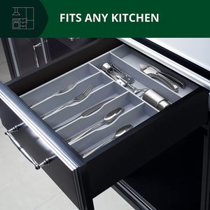 Organizador de cajones para cubiertos, rectangular, 41x31x5 cm, para almacenamiento de vajilla de cocina, bandeja multifuncional de tipo vertical - Product Image 2