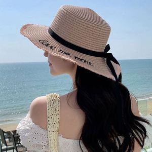 Personalized Printed <b>Flat</b> Top <b>Hat</b> Beach Vacation Casual Embroidered Straw <b>Hat</b> Fashion Large Brim Sun <b>Hat</b> - Product Image 2