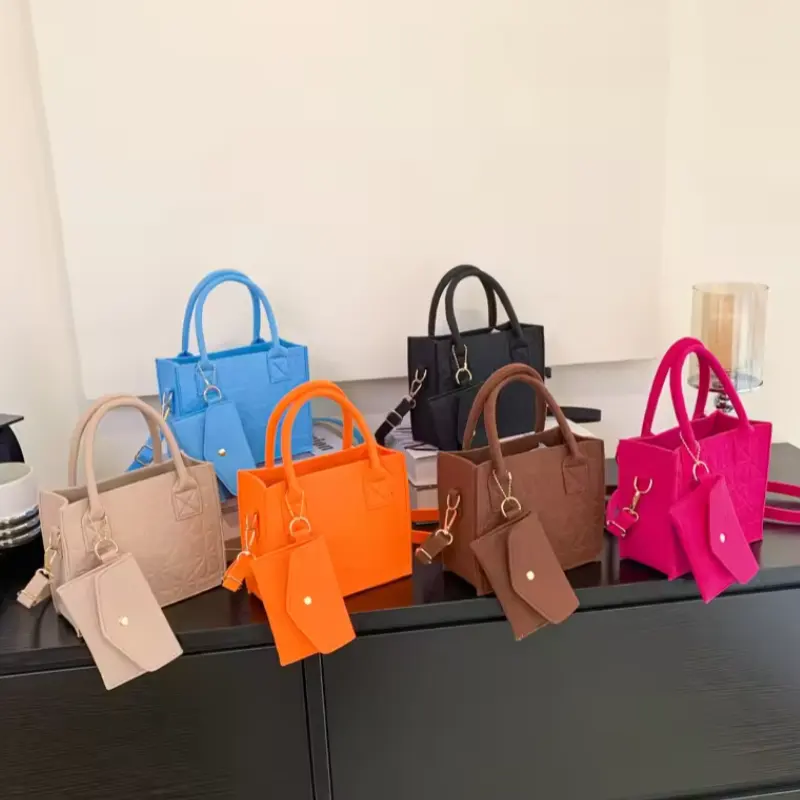 Fashion Women's Bags Girls Custom Tote Hand Bags Felt Purses and Handbags Crossbody Bags for Women