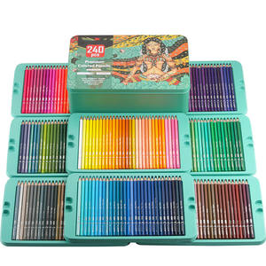 Lot de 240 crayons de couleur en bois HB pour le dessin avec boîte métallique - Product Image 6