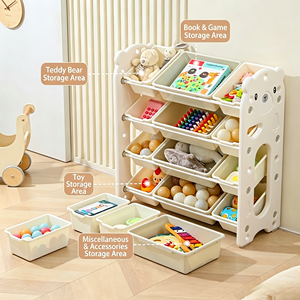 Organisateur <span class=keywords><strong>de</strong></span> <span class=keywords><strong>rangement</strong></span> pour jouets d'enfants en forme d'ours <span class=keywords><strong>de</strong></span> dessin animé, étagère <span class=keywords><strong>de</strong></span> <span class=keywords><strong>rangement</strong></span> en plastique <span class=keywords><strong>de</strong></span> grande capacité avec bacs amovibles pour <span class=keywords><strong>salle</strong></span> <span class=keywords><strong>de</strong></span> <span class=keywords><strong>jeux</strong></span> - Product Image 3