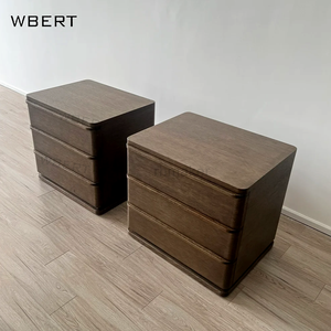 Mesita de noche cerrada de madera maciza Ligne de estilo americano WBERT, mueble de dormitorio, mesita de noche de Villa para muebles para el hogar - Product Image 5