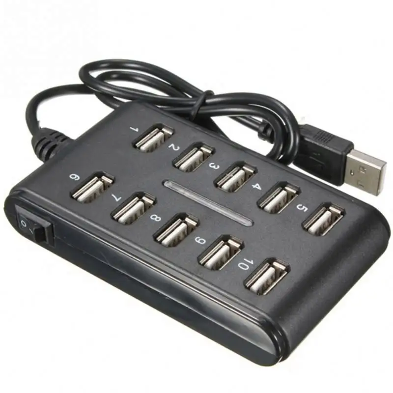 سرعة عالية ، USB Hub 10 منافذ Mbps ، محور شخصي ، موزع USB محمول للكمبيوتر المحمول