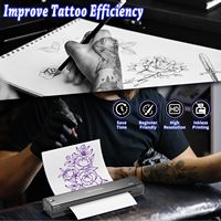 Imprimante thermique portable pour machine à tatouer pochoir impression HD papier de transfert connectivité Bluetooth Stock iPad Arts
