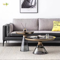 LEMON FURNITURE Hotel Wohnzimmer Couch tisch aus gehärtetem Glas auf Edelstahl basis