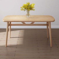 Ensemble table et chaises de salle à manger en chêne, design rectangulaire minimaliste moderne, avec dossier, pour appartement ou restaurant rapide, 4 places