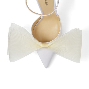 Scarpe da <span class=keywords><strong>Donna</strong></span> con Tacco a <span class=keywords><strong>Spillo</strong></span>, Punta Affusolata, Fiocco Grande, Cinturino alla Caviglia, Eleganti Décolleté Bianche per Matrimoni <span class=keywords><strong>e</strong></span> Banchetti - Product Image 5