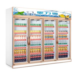 Nuevo <span class=keywords><strong>Refrigerador</strong></span> Vertical Comercial para Bebidas con 4 Puertas Corredizas de Vidrio, Exhibidor de Bebidas Frías, <span class=keywords><strong>Refrigerador</strong></span> para Tiendas de Conveniencia con Control <span class=keywords><strong>Digital</strong></span> - Product Image 3