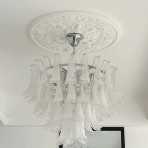 Lustre en verre et fer forgé Meiliya, style <span class=keywords><strong>vintage</strong></span> français, taille moyenne, à plusieurs niveaux, avec LED, garantie 2 ans, installation facile - Product Image 4