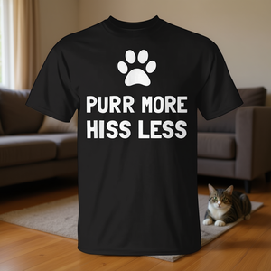 Camiseta Purr More Hiss Less, regalo para amantes de los gatos negros, para propietarios de mascotas - Product Image 3