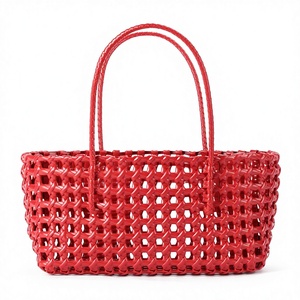 Nuevo Bolso Cesta de PVC Tejido con Diseño Hueco Mediano para Mujer, Ideal para Viajes de Ocio, Vacaciones en la Playa y Uso Diario Informal - Tanjing - Product Image 1