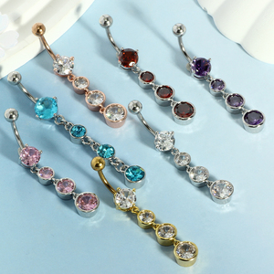 Anello pendente per <span class=keywords><strong>ombelico</strong></span> da donna <span class=keywords><strong>in</strong></span> cristallo per <span class=keywords><strong>Piercing</strong></span> gioielli oro <span class=keywords><strong>argento</strong></span> acciaio inossidabile anelli <span class=keywords><strong>ombelico</strong></span> rosa blu viola - Product Image 2
