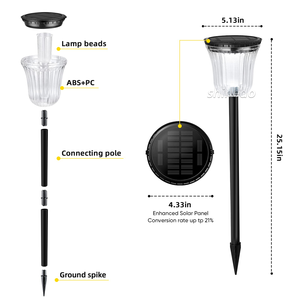 Sân cảnh quan năng lượng mặt trời Pathway ánh sáng cỏ con đường Pathway năng lượng mặt trời cổ phần ánh sáng ấm trắng ngoài trời không thấm nước LED năng lượng mặt trời vườn ánh sáng - Product Image 3